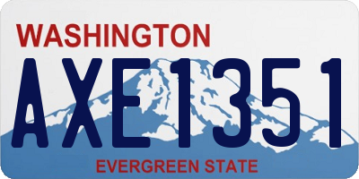 WA license plate AXE1351