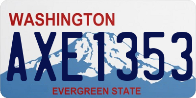 WA license plate AXE1353