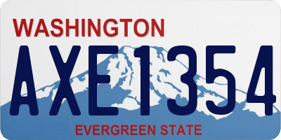 WA license plate AXE1354