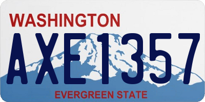 WA license plate AXE1357