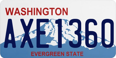 WA license plate AXE1360