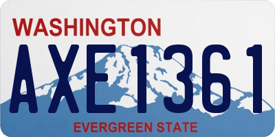 WA license plate AXE1361