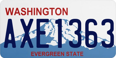WA license plate AXE1363