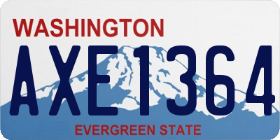 WA license plate AXE1364