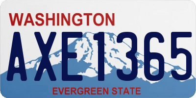 WA license plate AXE1365