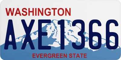 WA license plate AXE1366