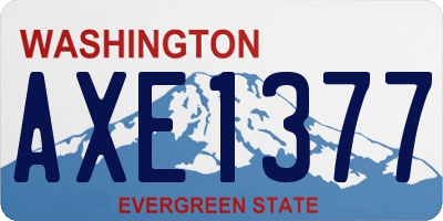 WA license plate AXE1377