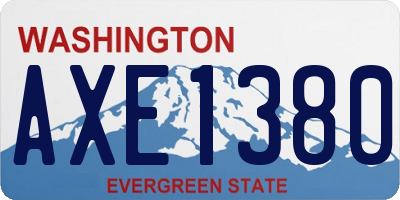 WA license plate AXE1380