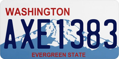 WA license plate AXE1383