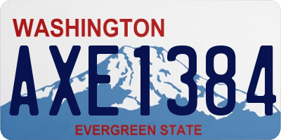 WA license plate AXE1384