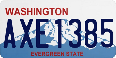 WA license plate AXE1385