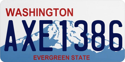 WA license plate AXE1386