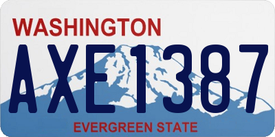 WA license plate AXE1387