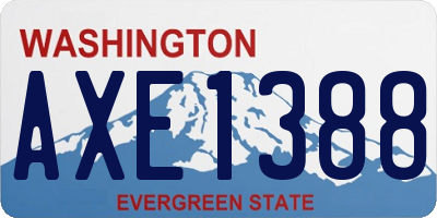 WA license plate AXE1388