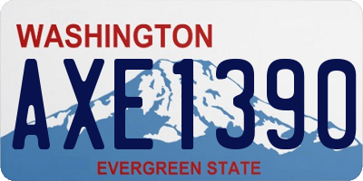 WA license plate AXE1390