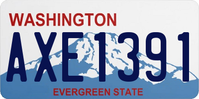 WA license plate AXE1391