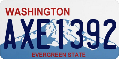 WA license plate AXE1392