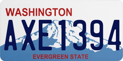 WA license plate AXE1394