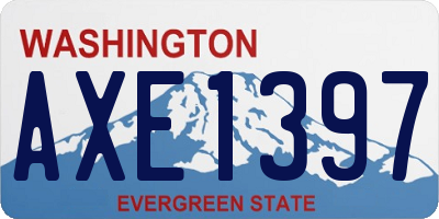 WA license plate AXE1397