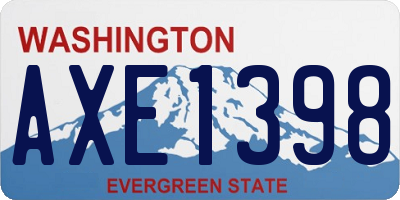 WA license plate AXE1398