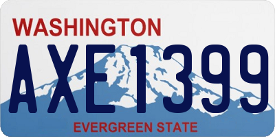 WA license plate AXE1399