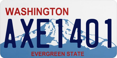 WA license plate AXE1401
