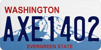 WA license plate AXE1402