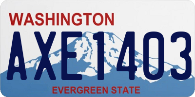 WA license plate AXE1403