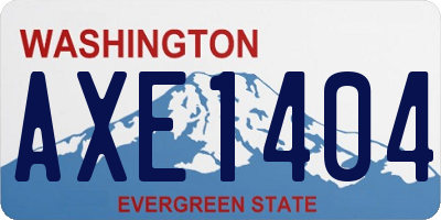 WA license plate AXE1404