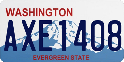 WA license plate AXE1408