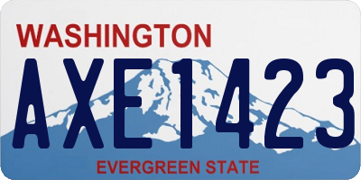 WA license plate AXE1423