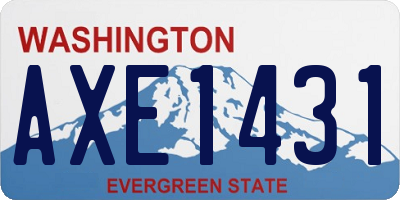 WA license plate AXE1431