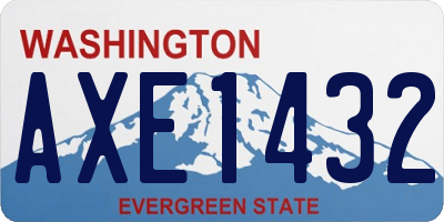 WA license plate AXE1432