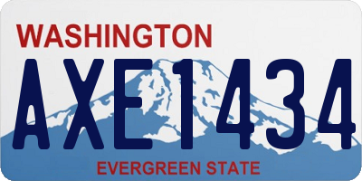 WA license plate AXE1434