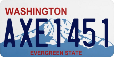 WA license plate AXE1451