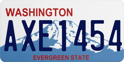 WA license plate AXE1454