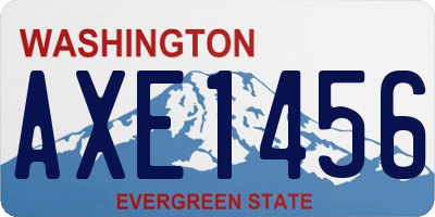 WA license plate AXE1456