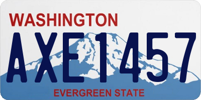 WA license plate AXE1457