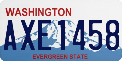 WA license plate AXE1458