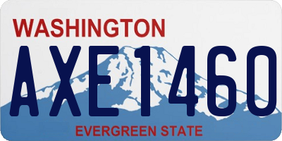 WA license plate AXE1460