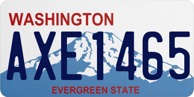 WA license plate AXE1465