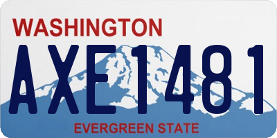 WA license plate AXE1481