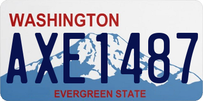 WA license plate AXE1487