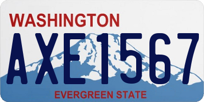WA license plate AXE1567