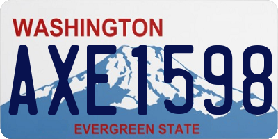 WA license plate AXE1598