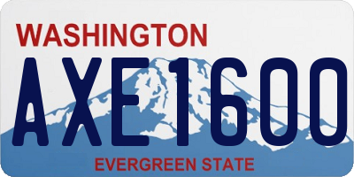 WA license plate AXE1600