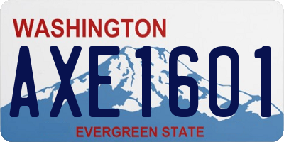 WA license plate AXE1601