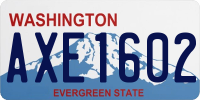 WA license plate AXE1602