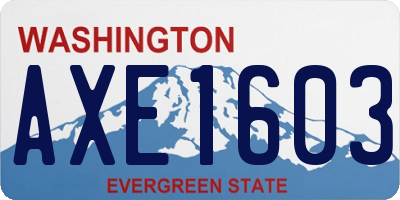 WA license plate AXE1603