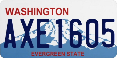 WA license plate AXE1605